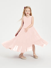 Cascading Skirt Boho Dresses for Junior Bridesmaids Pearl Pink