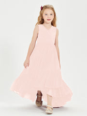 Cascading Skirt Boho Dresses for Junior Bridesmaids Pearl Pink
