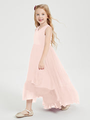 Cascading Skirt Boho Dresses for Junior Bridesmaids Pearl Pink