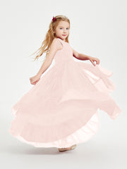 Cascading Skirt Boho Dresses for Junior Bridesmaids Pearl Pink