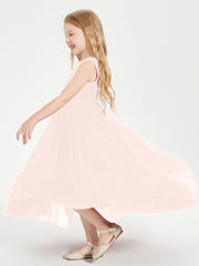 Cascading Skirt Boho Dresses for Junior Bridesmaids Pearl Pink