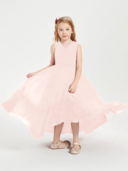 Cascading Skirt Boho Dresses for Junior Bridesmaids Pearl Pink