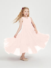 Cascading Skirt Boho Dresses for Junior Bridesmaids Pearl Pink