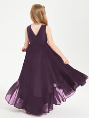 Cascading Skirt Boho Dresses for Junior Bridesmaids Plum