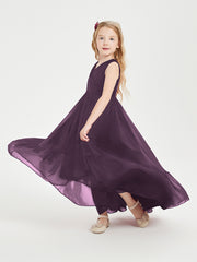 Cascading Skirt Boho Dresses for Junior Bridesmaids Plum