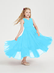 Cascading Skirt Boho Dresses for Junior Bridesmaids Pool