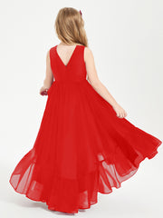 Cascading Skirt Boho Dresses for Junior Bridesmaids Red
