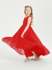 Cascading Skirt Boho Dresses for Junior Bridesmaids Red