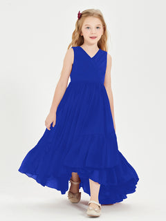 Cascading Skirt Boho Dresses for Junior Bridesmaids Royal Blue