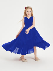 Cascading Skirt Boho Dresses for Junior Bridesmaids Royal Blue