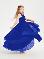 Cascading Skirt Boho Dresses for Junior Bridesmaids Royal Blue