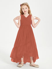 Cascading Skirt Boho Dresses for Junior Bridesmaids Rust