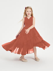 Cascading Skirt Boho Dresses for Junior Bridesmaids Rust