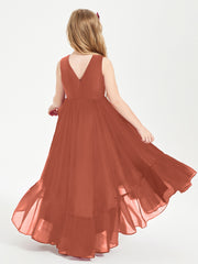Cascading Skirt Boho Dresses for Junior Bridesmaids Rust