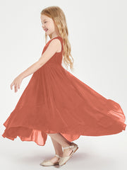 Cascading Skirt Boho Dresses for Junior Bridesmaids Rust