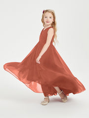 Cascading Skirt Boho Dresses for Junior Bridesmaids Rust