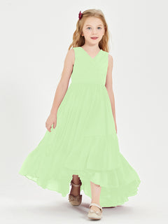 Cascading Skirt Boho Dresses for Junior Bridesmaids Sage