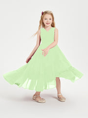 Cascading Skirt Boho Dresses for Junior Bridesmaids Sage