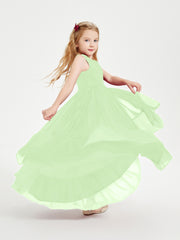 Cascading Skirt Boho Dresses for Junior Bridesmaids Sage