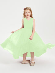 Cascading Skirt Boho Dresses for Junior Bridesmaids Sage