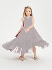 Cascading Skirt Boho Dresses for Junior Bridesmaids Silver
