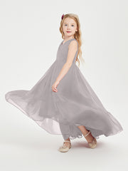Cascading Skirt Boho Dresses for Junior Bridesmaids Silver