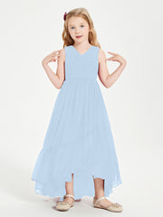 Cascading Skirt Boho Dresses for Junior Bridesmaids Sky Blue