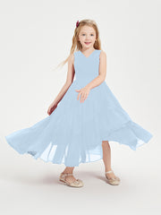 Cascading Skirt Boho Dresses for Junior Bridesmaids Sky Blue