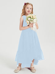 Cascading Skirt Boho Dresses for Junior Bridesmaids Sky Blue