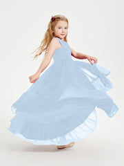 Cascading Skirt Boho Dresses for Junior Bridesmaids Sky Blue