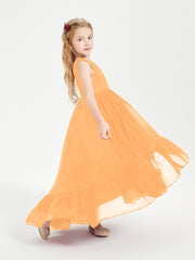 Cascading Skirt Boho Dresses for Junior Bridesmaids Tangerine