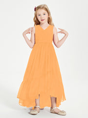 Cascading Skirt Boho Dresses for Junior Bridesmaids Tangerine