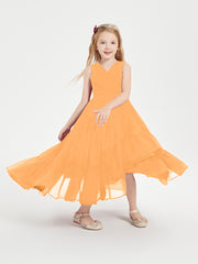 Cascading Skirt Boho Dresses for Junior Bridesmaids Tangerine