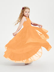 Cascading Skirt Boho Dresses for Junior Bridesmaids Tangerine