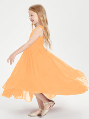 Cascading Skirt Boho Dresses for Junior Bridesmaids Tangerine