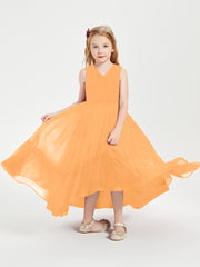 Cascading Skirt Boho Dresses for Junior Bridesmaids Tangerine