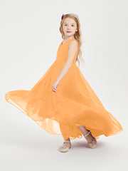 Cascading Skirt Boho Dresses for Junior Bridesmaids Tangerine