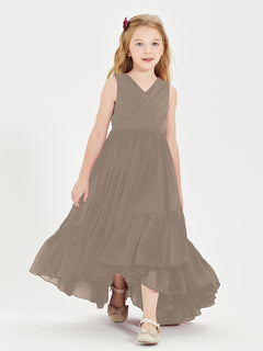 Cascading Skirt Boho Dresses for Junior Bridesmaids Taupe