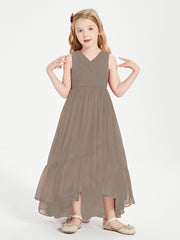 Cascading Skirt Boho Dresses for Junior Bridesmaids Taupe