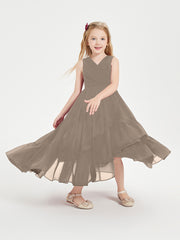 Cascading Skirt Boho Dresses for Junior Bridesmaids Taupe