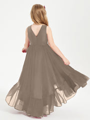 Cascading Skirt Boho Dresses for Junior Bridesmaids Taupe