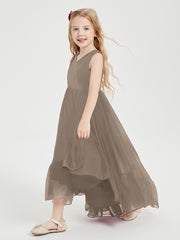 Cascading Skirt Boho Dresses for Junior Bridesmaids Taupe