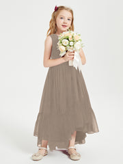 Cascading Skirt Boho Dresses for Junior Bridesmaids Taupe