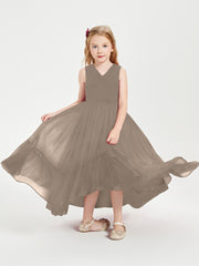 Cascading Skirt Boho Dresses for Junior Bridesmaids Taupe