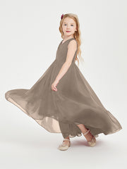 Cascading Skirt Boho Dresses for Junior Bridesmaids Taupe