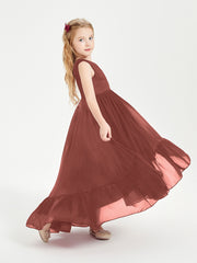 Cascading Skirt Boho Dresses for Junior Bridesmaids Terracotta
