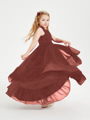 Cascading Skirt Boho Dresses for Junior Bridesmaids Terracotta