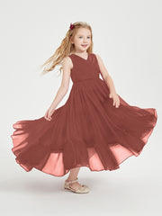 Cascading Skirt Boho Dresses for Junior Bridesmaids Terracotta