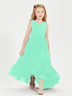 Cascading Skirt Boho Dresses for Junior Bridesmaids Turquoise