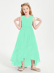 Cascading Skirt Boho Dresses for Junior Bridesmaids Turquoise